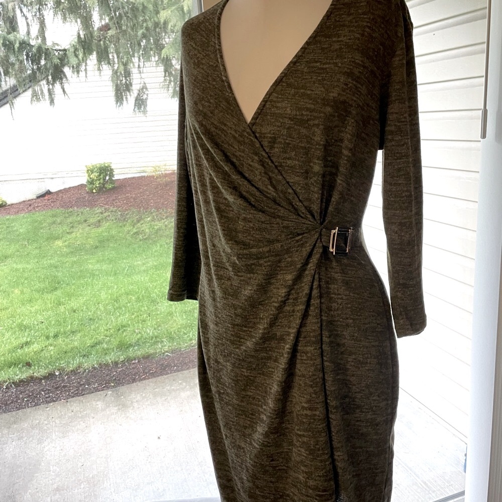 Women’s VINTAGE CONNECTED APPAREL Elegant Faux Tweed Look Wrap Dress Sz M